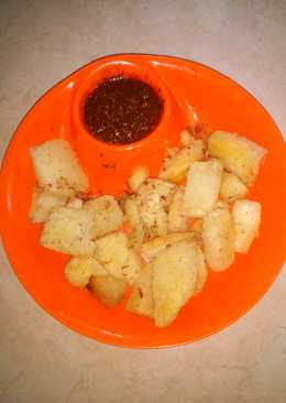 Singkong crispy plus sambal colenak