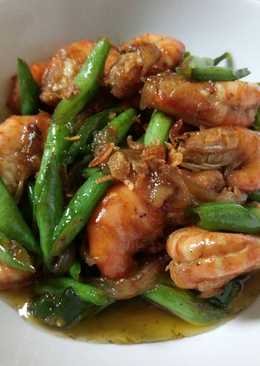 Tumis buncis udang saus tiram