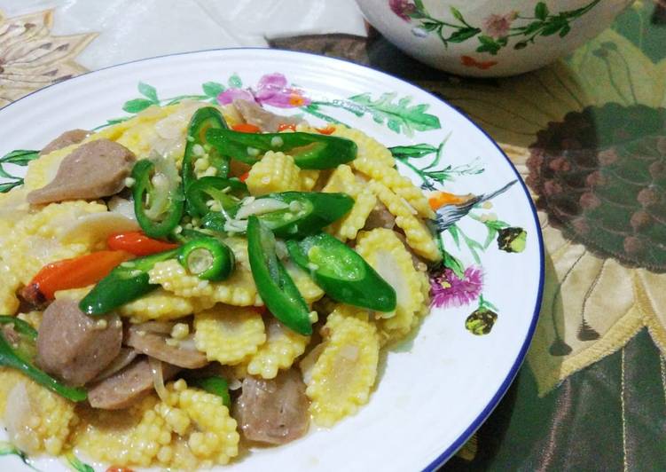 Tumis Putren Bakso Cabe Ijo