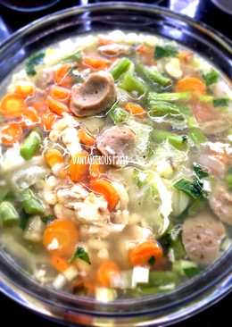 Macaroni Meatball Chicken Soup/ Sop Ayam Baso Macaroni