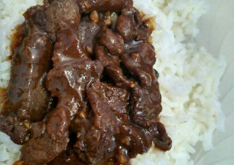 gambar untuk resep makanan Idul Adha: Daging Kambing Teriyaki Lada Hitam