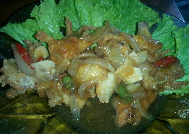 Resep Jamur crispy asam manis pedas