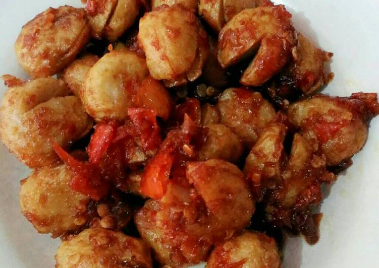 resep lengkap untuk Bakso Goreng Kecap Pedas