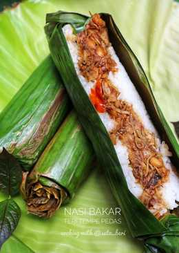 Nasi bakar teri tempe pedas