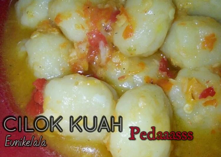 resep makanan Cilok Kuah Pedas (Tepung Terigu)