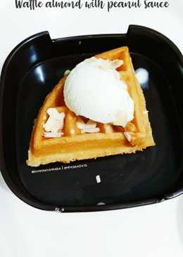 Waffle almond with peanut sauce