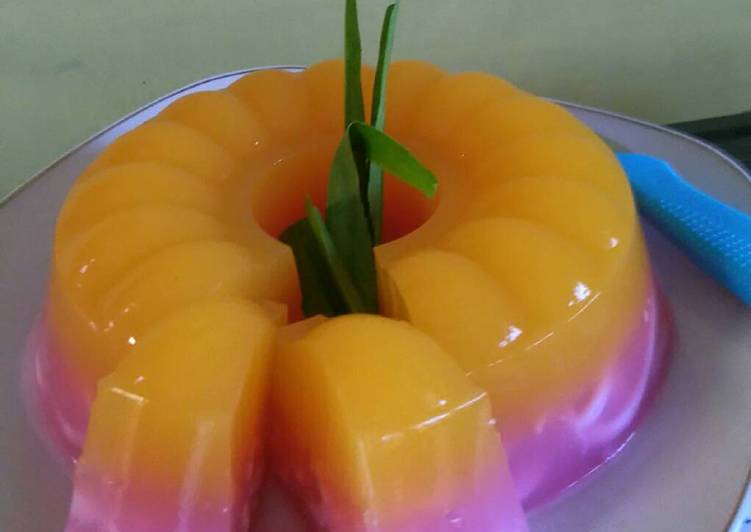 resep Puding lapis 2 rasa