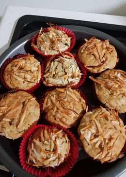 Banana muffin dengan wortel dan blue berry