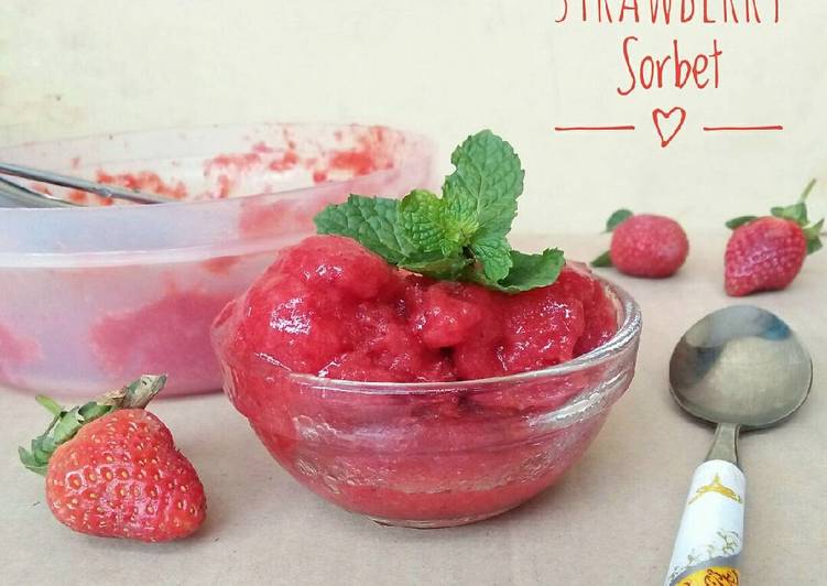 resep makanan Strawberry Sorbet