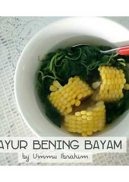 Sayur bening bayam + jagung manis