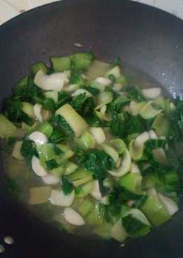 Tumis Pak Choy Sokan (Pakchoy alias sawi daginy dan Baso ikan)