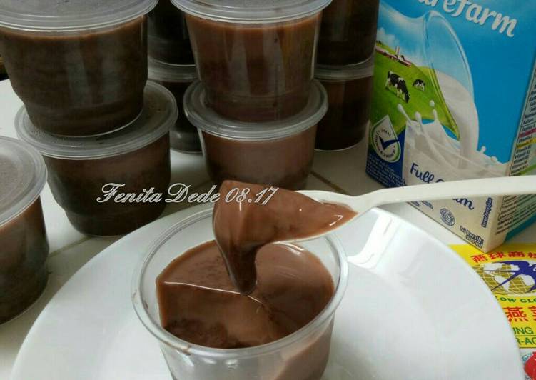 bahan dan cara membuat Chocolate Silk Pudding