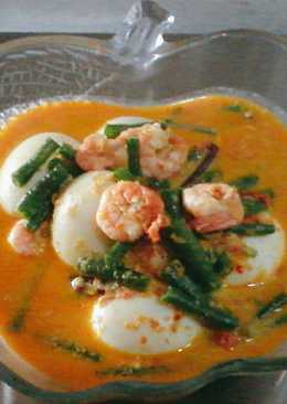Gulai kacang panjang telor ayam udang