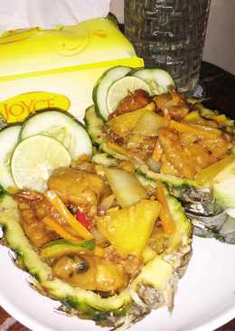 Ayam jamur tepung asam manis simple