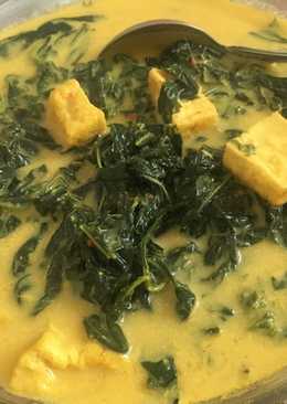 Gulai daun singkong tahu kuning