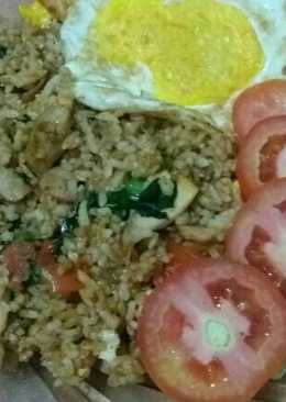 Nasi Goreng Rendang with chik pokcoy