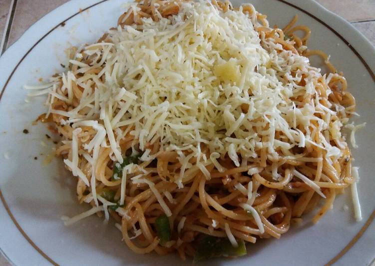 bahan dan cara membuat Tumis Spaghetti, Gak Pake Lama