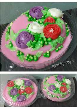 Puding strawberry jelly cream flower