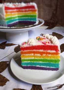 Steamed Rainbow Cake Super Lembut