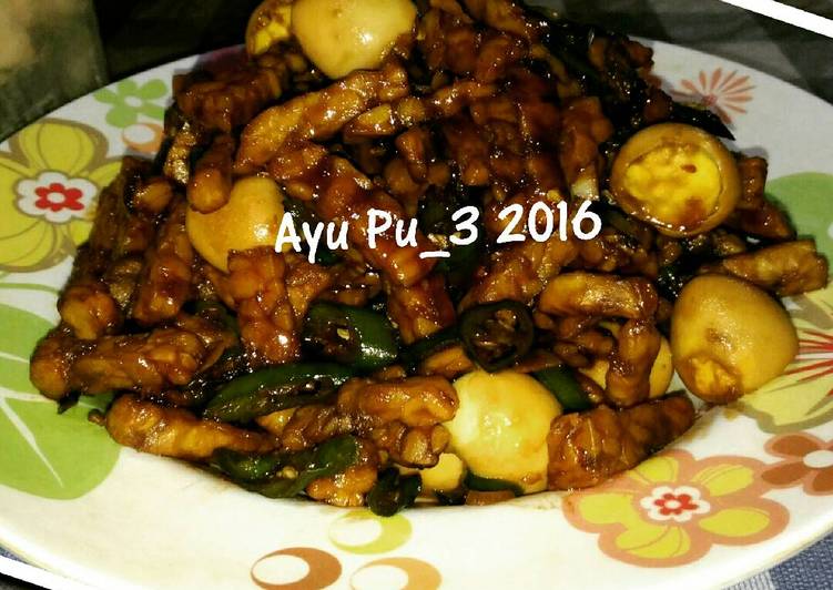 gambar untuk resep Sambel goreng tempe puyuh cabai ijo