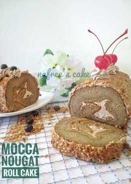 Mocca nougat roll cake