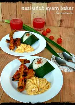 Nasi uduk dan ayam bakar