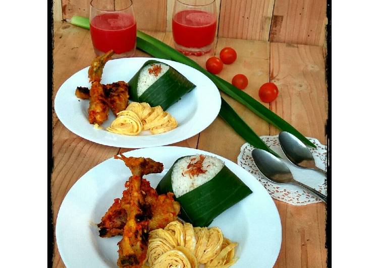 gambar untuk resep makanan Nasi uduk dan ayam bakar