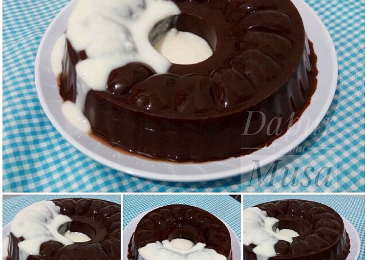 resep masakan Double Choco Puding Vla Vanila