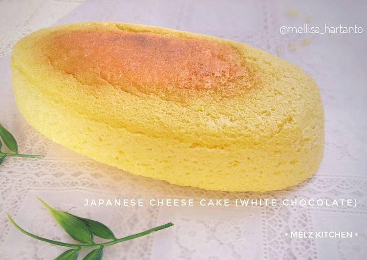 resep lengkap untuk Japanese Cheese Cake (White Chocolate)