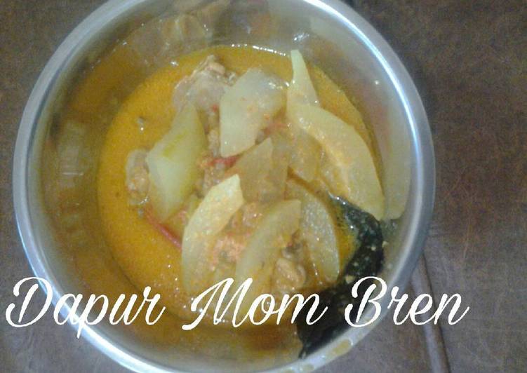 cara membuat Gulai Ayam Labu Putih