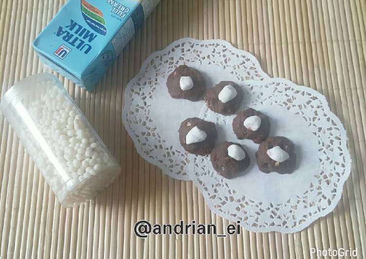 bahan dan cara membuat Marsmallow Choco Cookies