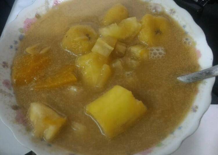 Resep Kolak ubi kayu, pisang dan labu kuning oleh