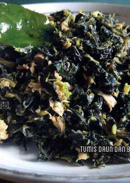Tumis Daun dan Bunga Pepaya Dengan Tuna