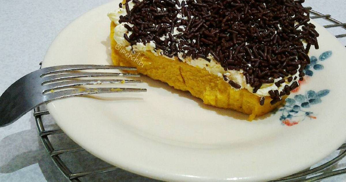 Resep Cake Ubi dengan cream sederhana (Sweet Potato Moist Cake)