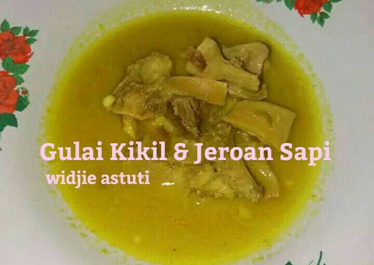 bahan dan cara membuat Gulai Kikil dan Jeroan Sapi