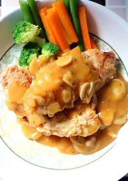 Steak Ayam Crispy Saus Jamur