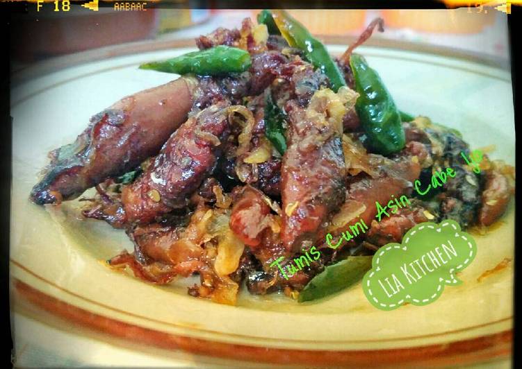 resep Tumis Cumi Asin Cabe Ijo