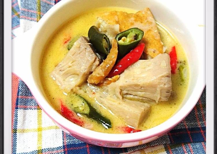 resep lengkap untuk Sayur lodeh gori & tahu bumbu iris