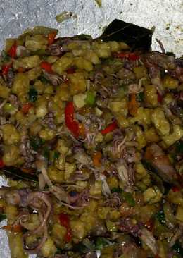 Tumis tempe dan kepala cumi