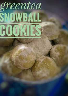 Green tea snowball cookies (putri salju green tea)