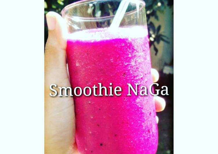 resep makanan Smoothie NaGa (Nanas-Buah Naga) ????