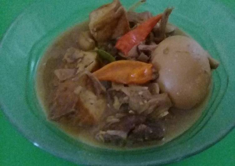 Gudeg tetelan, telor dan tahu sederhana recipe main photo