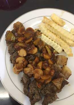 Beef steak with bbq sauce