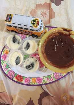 Puding susu oreo dilengkapi vla