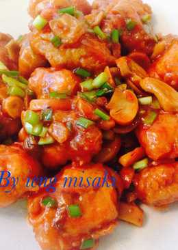 Sayap ayam jamur masak asam manis