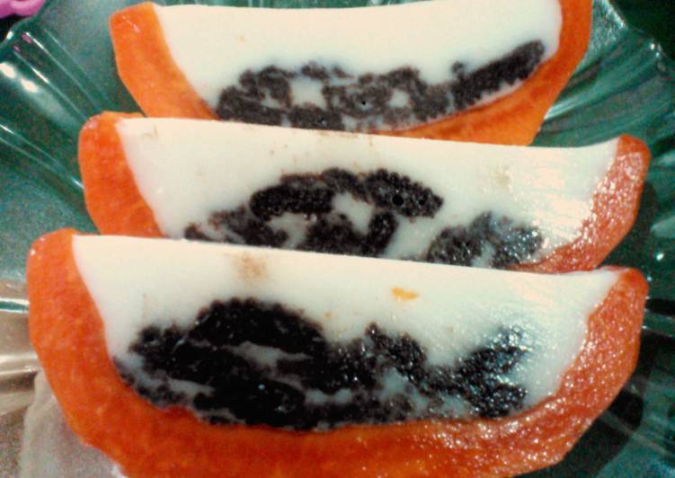 cara membuat Puding pepaya susu oreo