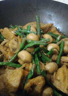 Oseng2 kacang panjang tahu jamur