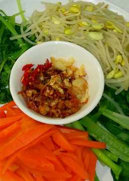 Urap sambel mbe (sambal bawang goreng)