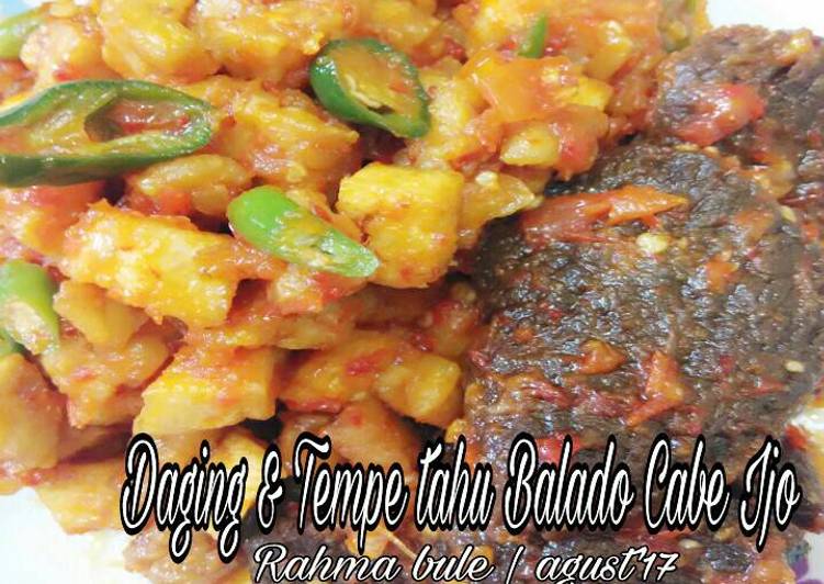 gambar untuk resep makanan Daging & Tempe tahu Balado+Cabe ijo