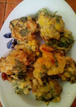 Bakwan bayam jagung komplit
